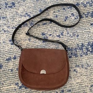 Brown suede vintage crossbody purse